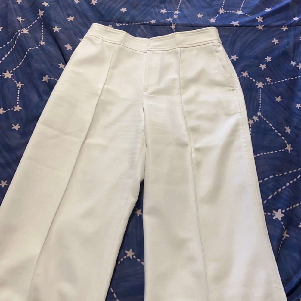 white flare leg pants